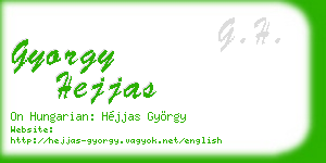 gyorgy hejjas business card